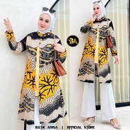 Tunik Batik Wanita New Model Kombinasikan Polos Velvet Real Motif Terbaru / Kain Katun Halusan / Ser