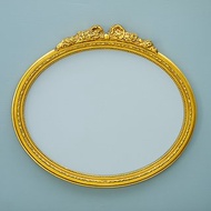手工法式復古金箔橢圓梳妝鏡 玄關鏡 浴室鏡 鏡面40x50cm