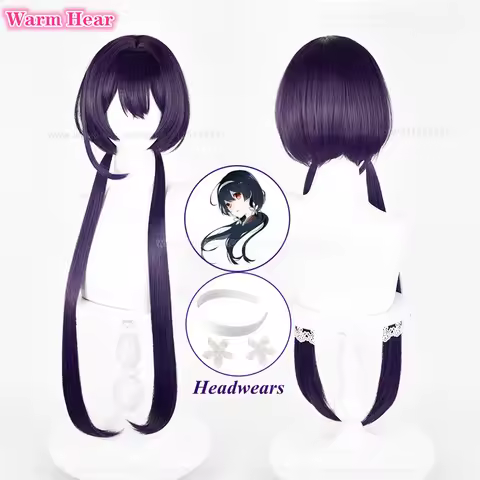 Izumi Kyouka Synthetic Wig Anime Cos 90cm Long Purple Double Ponytails Cosplay Wig Heat Resistant Ha