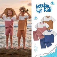Kafi Unisex Kids Set: T-shirt & Shorts in Color | Boys and Girls Clothes Ages 2 - 8 Years Chinese Ne