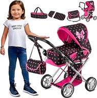 Kinderplay Doll's Pram from 1 2 3 Years Pram Toy - 3 in 1, Doll's Pram with Removable Carry Bag and 