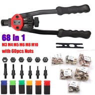 Nut Rivet Tool Manual Rivet Nut M3 - M10 Nuts 60PCS Kit Keling Nut Regulator Tool