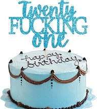Gyufise 1Pc 21st Birthday Cake Topper Glitter Twenty One Cake Decoration 21st Birthday Legal Cake De