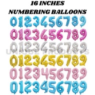 16 Inches(35cm) Numbering Number Balloon Foil Balloons Belon Nombor Birthday Decoration