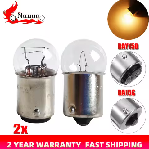 2PC G18 Car Bulb Door Lights 5W/10W 12V/24V 10W BA15S BAY15D Clear Recar Cxternal Lights Side Turn S