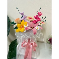 Bouquey Bunga Kawad Bulu / bouquet bunga chenille flower/ Bouquet Konvo