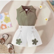 DBOX SCUBA KNIT FLOWER SET FOR GIRLS AGED 1-5 YEARS NEWEST 2025 SLEEVELESS COLLAR