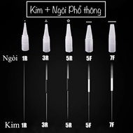 [ 100 Kim + 100 Ngòi ] Kim xăm 1 dài + Ngòi 1 phun xăm dành cho Máy Phổ Thông - Máy idm - Máy Rồng