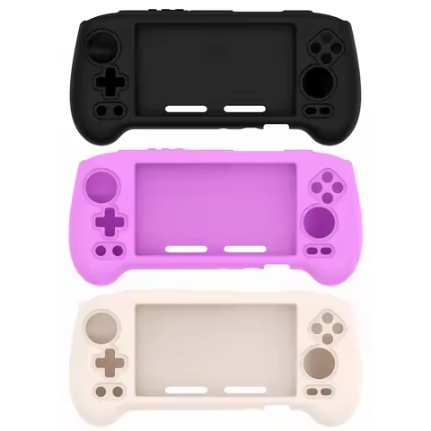 For RG556 Game Console Soft Silicone Case Drop-proof Shockproof Protective Cover + Tempered Film 9H 