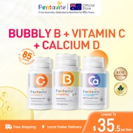 Pentavite Vitamin 3 bottles Set (Bubbly B+Vitamin C+ Calcium+D Plus) Chewable 90pcs Vitamin B comple