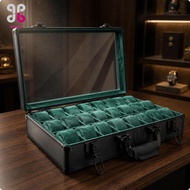 [flourishroly6] Watch Display Case Removable Pillows Watch Case Dust 24 Slot Black