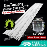 SEMPATI Ruji Jeruji Fiber 3mm 100cm Putih Untuk Sangkar Burung Merpati Kotak Lovebird Perkutut Batan