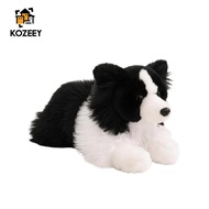KOZEEY Realistic Border Collie Stuffed Animal Cuddly Border Collie Stuffed Animal