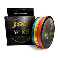 สายพีอี PE JOF รุ่น Super PEX9 สายสีรุ้ง ยาว 100 เมตร/ม้วน High Strength สายพีอีพรีเมี่ยม Form Japan