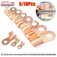 1ONLYTWO 5/10Pcs OT Wire Nose Terminal Crimp, 10A-400A OT Type OT Cable Connector Kit, Non-Insulated