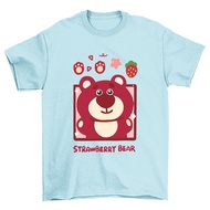 LOTSO BEAR pink strawberry bear xs-3xl tshirt woman t shirt women baju perempuan wanita girl oversiz
