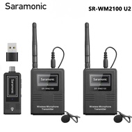 ไมค์ Saramonic SR-WM2100 U2 ไมโครโฟนไร้สาย Lavalier Lapel สำหรับ Android PC คอมพิวเตอร์สมาร์ทโฟน USB