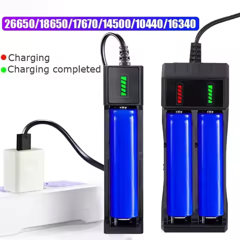 18650 Lithium Battery Charger 1 / 2 / 4 Slots Dual for 18650 Charging 4.2 / 3.7 V Rechargeable Batte
