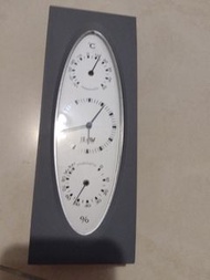 E&W 掛牌時鐘+溫度+濕度計