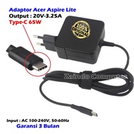 ADAPTOR ACER ASPIRE LITE 20V 3.25A TYPE C 65W 14 AL14-31P-C0G4 AL14-51M-37GM AL14-31P-36ZY - ADAPTOR