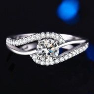 【 GRA Certificate Attached 】 0.5ct-5ct genuine moissanite ring, Fashion Angel's Eye S925 pure silver