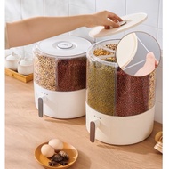ECOCO Multifunctional Rice Container. Dry Food/Nut Container with 360 Degree Rotation Mode, Smart Pl