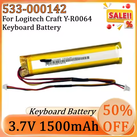 New 533-000142 3.7V 1500 MAh / 5.55Wh High Quality Battery for Logitech Craft Y-R0064 Keyboard Batte
