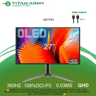 TITAN ARMY 27" QD-OLED 2K QHD 360Hz 0.03ms HDR400 147%sRGB Adaptive Sync Speaker Gaming Monitor (G27