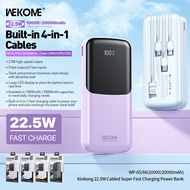WEKOME WP-65 WP-66 22.5W 10000mah 20000mah Super Fast Charging Powerbank with Build in 4 in 1 fast c