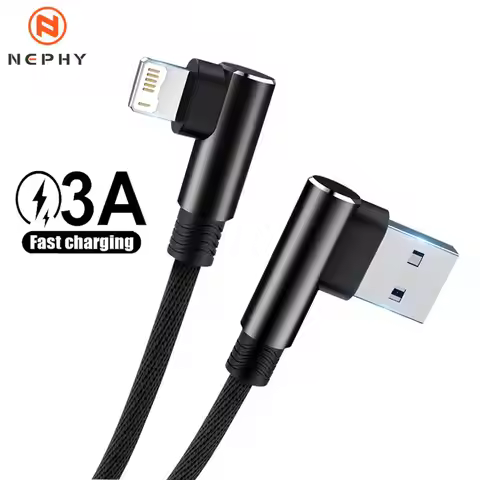 90 Degree Fast Charge USB Cable For iPhone 14 13 12 11 Pro X XS Max 6S 7 8 Plus 5 SE Wire Origin Lon