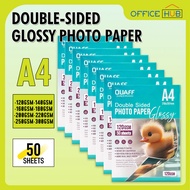 QUAFF Double Sided Photo Paper Glossy A4 Size (120Gsm-300Gsm) 50Sheets High Quality