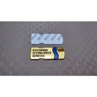Universal car hybrid synergy drive emblem 8.5x3x0.2. Plate - Gold