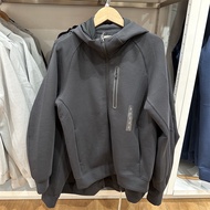 UNIQLO ซิปมีฮู้ดแบบแห้งเร็วของในฤดูใบไม้ร่วงผู้ชายห้องลองเสื้อเสื้อคาร์ดิแกนกีฬาแขนยาวโค้ทกันหนาวลำล