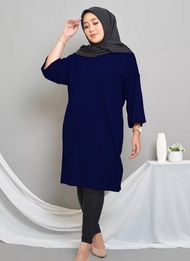02 TUNIK POLOS BASIC OVERSIZE MIDI DRESS