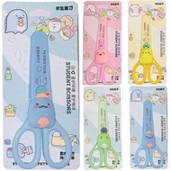 San-X SUMIKKO GURASHI Cartoon animal Student Safety Paper-Cut Art Scissors with Protective Cover Cap Office School Supply Kids Stationery gift