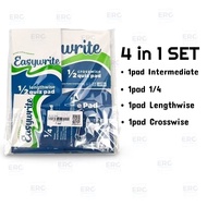 Premium Pack: 4in1 Quiz Pad set Easywrite 1/4 1/2 Intermediate Crosswise Lengthwise Grade1234 Paper