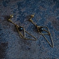 雙三角炫麗變化黑珍珠耳環 美產14K注金