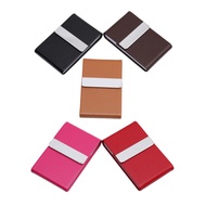 Fashion Aluminum Parts Cigar Tabak Case Name Card Holder Pocket Box Storage PU Card Case