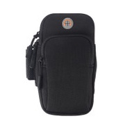 6寸拉鏈款運動手機臂袋 | 跑步專用防汗臂包 - 黑色