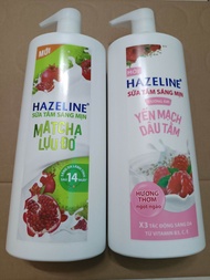 Sữa Tắm Dưỡng Da HAZELINE matcha lựu đỏ dâu tằm yến mạch Chai 1Kg