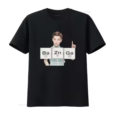 Young Sheldon bazinga t shirt vintage Washed fashion Slightly Comfortable Top For Everyday Wear Vers