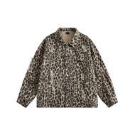 Vintage Camouflage Leopard Slip Denim Jacket Loose Fit สไตล์อเมริกันความรู้สึกระดับไฮเอนด์แบรนด์อินเ