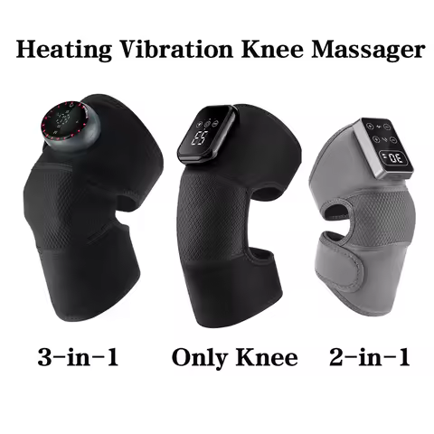 Electric Knee Massager 3 in 1 Shoulder Knee Elbow Heating Massage Support Brace Hot Compression Vibr