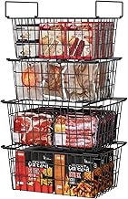 Orgneas Freezer Organizer Bins, 4 Pcs Stackable Chest Freezer Baskets for 7.0 Cu.Ft Deep Freezer Add