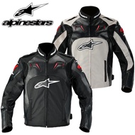 🆕Alpinestars leather rider jaket lelaki outdoor sports motocross cycling waterproof jacket men motor with protective gea