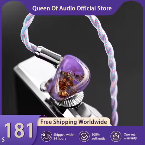 QoA Adonis New 1DD+2BA Hybrid In Ear Earphones Pinecone Resin Shell IEMs With 3.5mm 4.4mm Headphone 