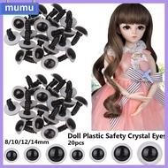 MUMU 20pcs/10pairs Puppet Accessories 8/10/12/14mm Bear Animal Eyes Crystal Eyes Crafts Plastic Safety Eyes DIY Dolls Eyes