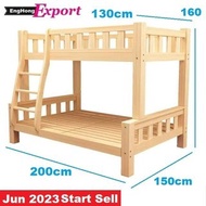 Double Decker Queen + Single Bunk bed, Two-Layer Bed, Mother Kids Bed 子母床, Katil Ibu Anak