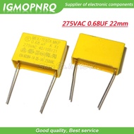 10pcs 0.68uF capacitor X2 capacitor 275VAC 680NF Pitch 22mm X2 Polypropylene film capacitor 0.68uF