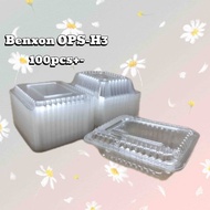 OPS-H3 Disposable Clear Container (BENXON) 100pcs | Bekas Kek/Kuih